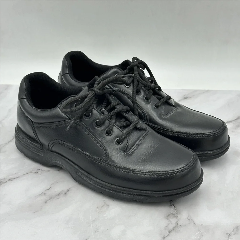 Rockport Shoes Mens Size 10M Black Leather Casual Walking Sneakers K71218